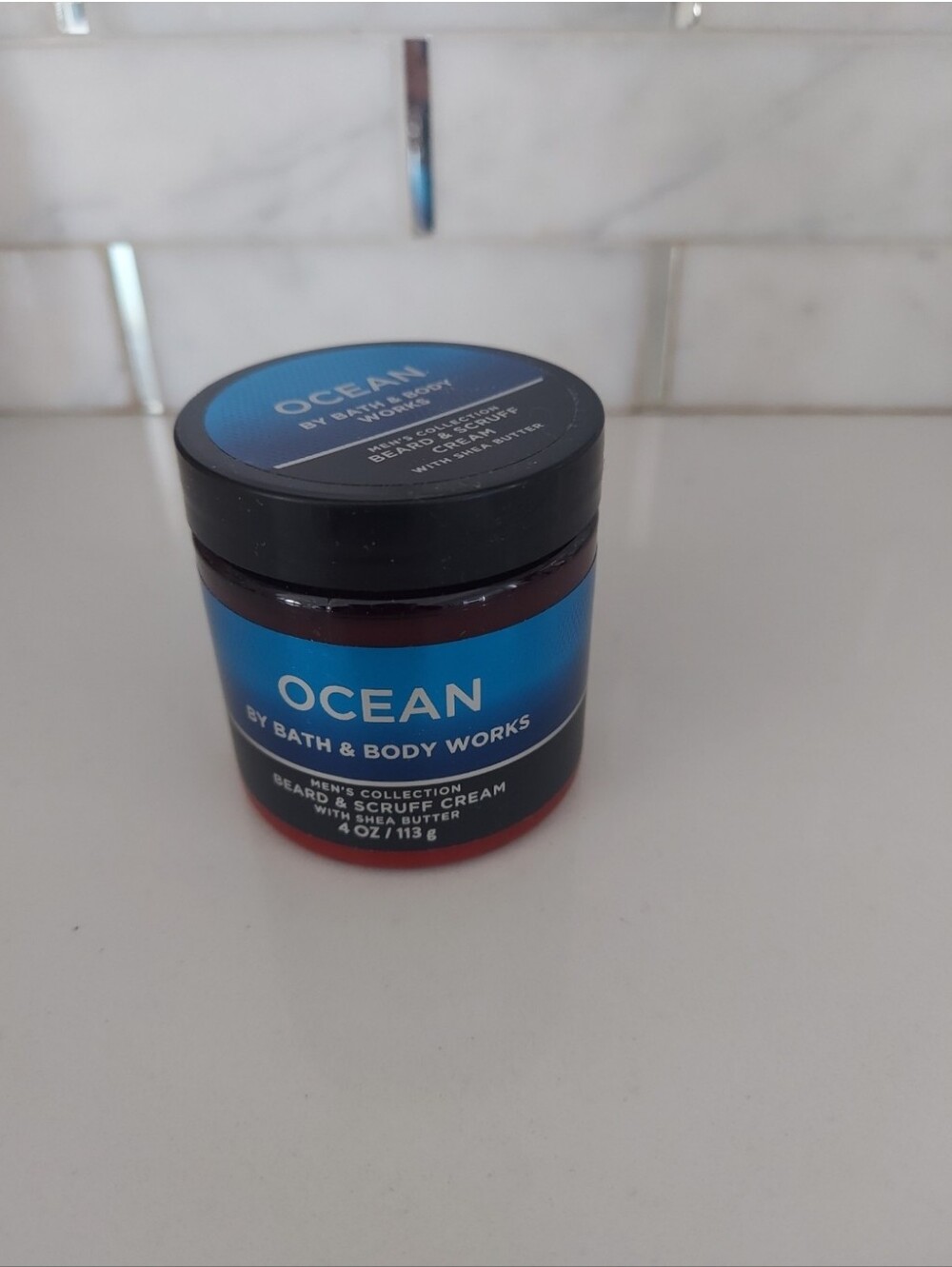 Ocean beard and scruff cream by bath and body works.